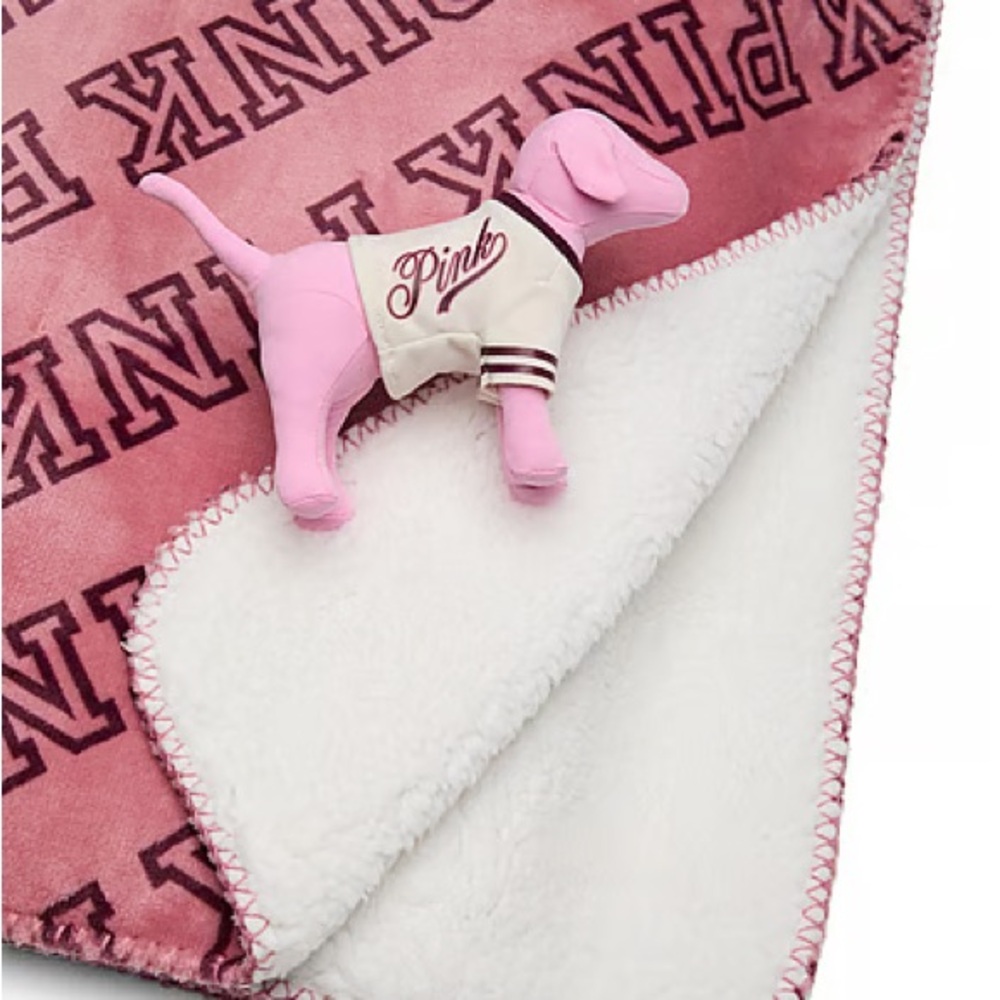 Victoria's Secret Pink Blanket with Plush Dog